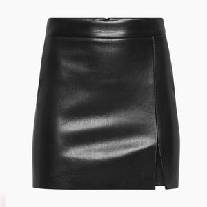 ARITZIA WILFRED BLACK LEATHER PATIO MINI SKIRT
